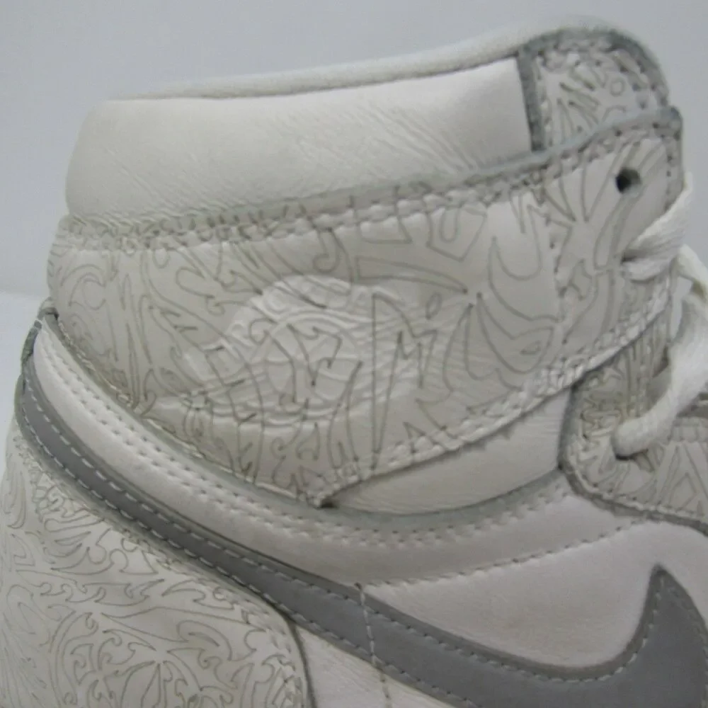 Nike Air Jordan 1 Retro OG High Laser White Metallic Silver 705289-100 Size 12